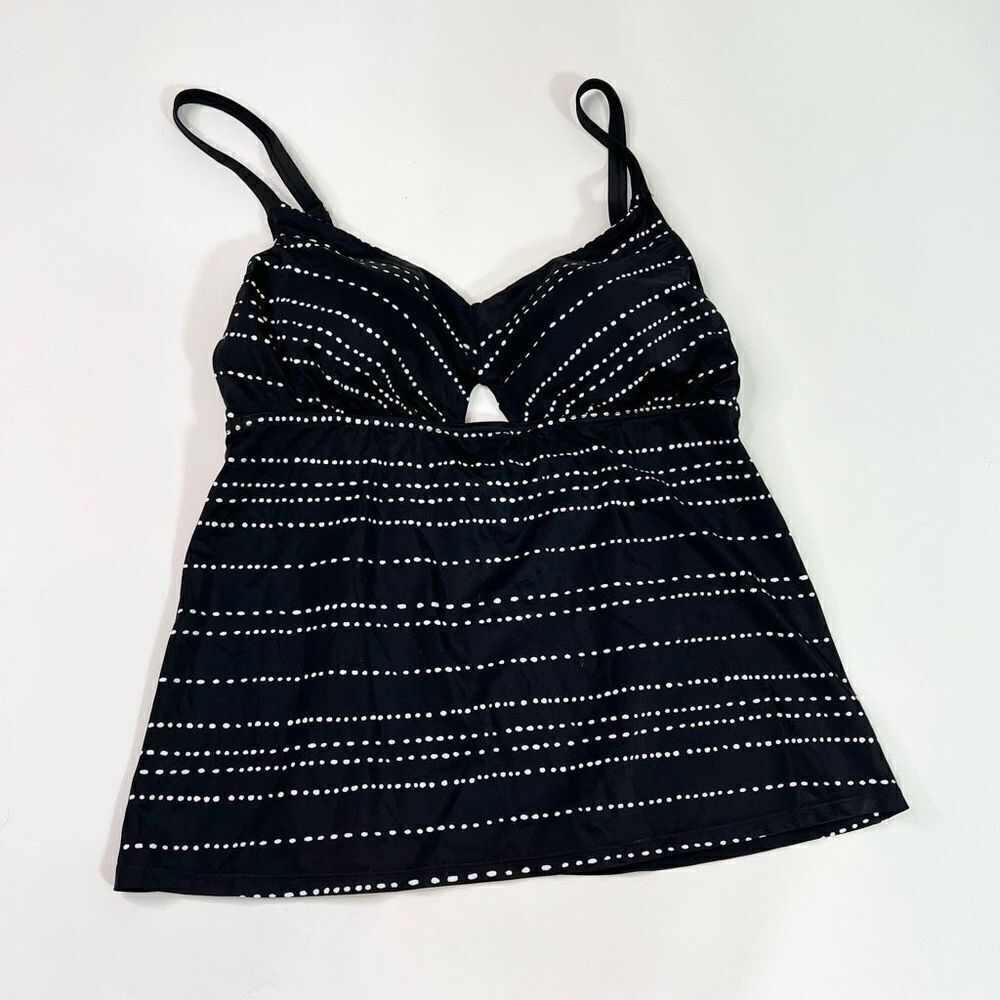 Dreamsuit by Miracle Brands Tankini Womens 12 Black Slimming‎ Control Keyhole